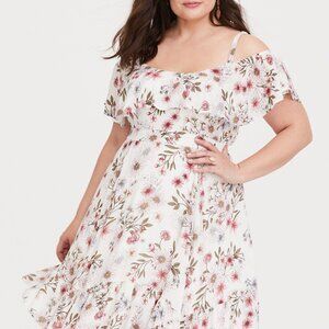 Torrid - Mini Gauze Cold Shoulder Skater Dress - Size 3